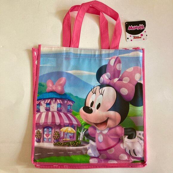 Disney Minnie Mouse Shopper Tote Bag Grocery Beach Shopping Bow Dots Pink - Picture 2 of 8